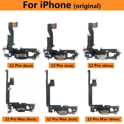 avec logo Apple pour port de charge USB d'origine Dock Flex Cable pour iPhone 12 PRO Chargeur Plug Module Connecteur Ruban Pièces de rechange